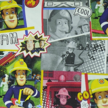 Baumwolljersey "Feuerwehrmann Sam 1"